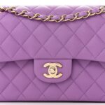 CHANEL Caviar Quilted Small Double Flap Purple - Image 4