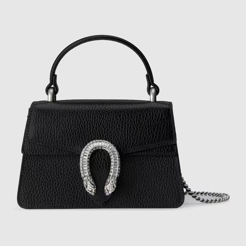 A54befgt-Gucci-Dionysus-mini-top-handle-bag-black-leather-Detail-2 GUCCI DIONYSUS MINI TOP HANDLE BAG(black) - Image 1