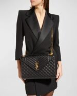 Saint Laurent Envelope Triquilt Large YSL Shoulder Bag in Grained Leather - Image 4