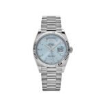 Rolex Day-Date 36 128236 Platinum Ice Blue Baguette Dial