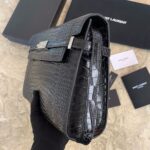 Saint Laurent Black Manhattan croc-effect shoulder bag - Image 5
