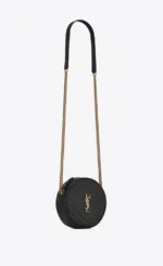 SAINT LAURENT VINYLE ROUND QUILTED GRAIN LEATHER ROUND BAG - Image 3