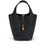 Hermès Black Clemence Picotin Lock 18 Gold Hardware