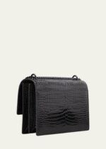 SAINT LAURENT Sunset Medium YSL Crossbody Bag in Croc-Emboassed Leather - Image 3