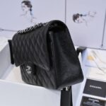 CHANEL LARGE CLASSIC HANDBAG Grained Calfskin & Silver Metal - Image 3