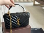 SAINT LAURENT BLACK ‘COLLEGE MINI’ SHOULDER BAG - Image 11