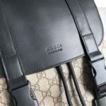 GUCCI Supreme Monogram Double Buckle Backpack Beige Black - Image 4