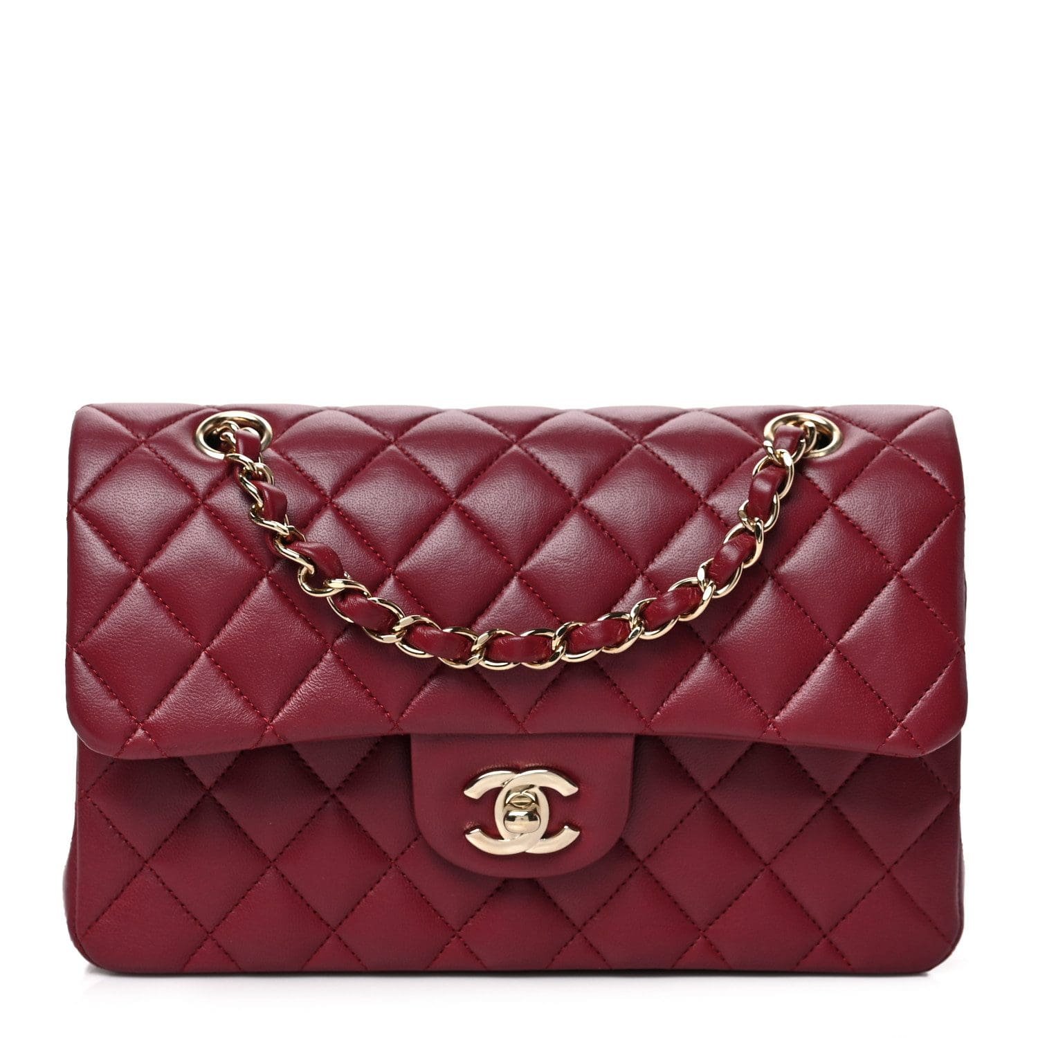 Fn8VfAxn-PTSPYME1WVXIJ_A1KP CHANEL Lambskin Quilted Medium Double Flap Burgundy - Image 1