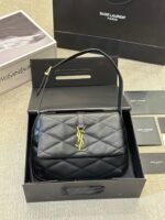 SAINT LAURENT Lambskin Quilted Le 57 Diamond Shoulder Bag Black - Image 7