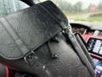 Gucci GG Leather Logo Embossed Backpack - Image 6