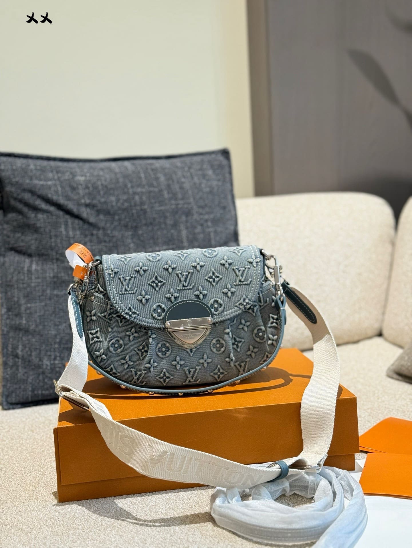 IMG_5497-1 Louis Vuitton denim bag - Image 1