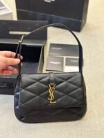 SAINT LAURENT Lambskin Quilted Le 57 Diamond Shoulder Bag Black - Image 2