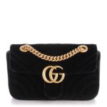 GUCCI Matelasse Velvet GG Marmont Mini Shoulder Bag (SHF-22601) - Image 3
