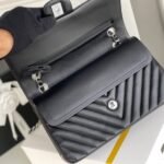 Chanel Classic Chevron Tweed Medium Flap Silver - Image 3