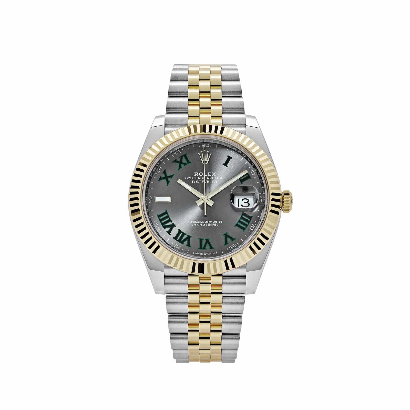 MXCBTbrw-rolex-datejust-126333-wimbledon-yellow-gold-stainless-steel-slate-dial-jubilee-rolex-41057273250036 Rolex Datejust 41 126333 Wimbledon Yellow Gold Stainless Steel Slate Dial Jubilee (2020) - Image 1