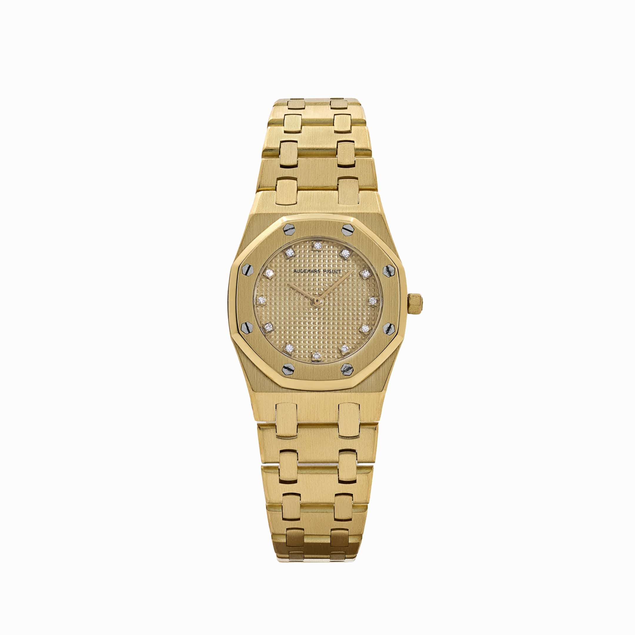 MeowEmNd-audemars-piguet-royal-oak-vintage-ladies-yellow-gold-champagne-diamond-dial-quartz-audemars-piguet-1153963865 Audemars Piguet Royal Oak Vintage ‘Ladies’ Yellow Gold Champagne Diamond Dial Quartz 26mm - Image 1