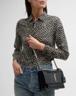 Saint Laurent Sunset Medium In Crocodile Embossed Shiny Leather - Image 2