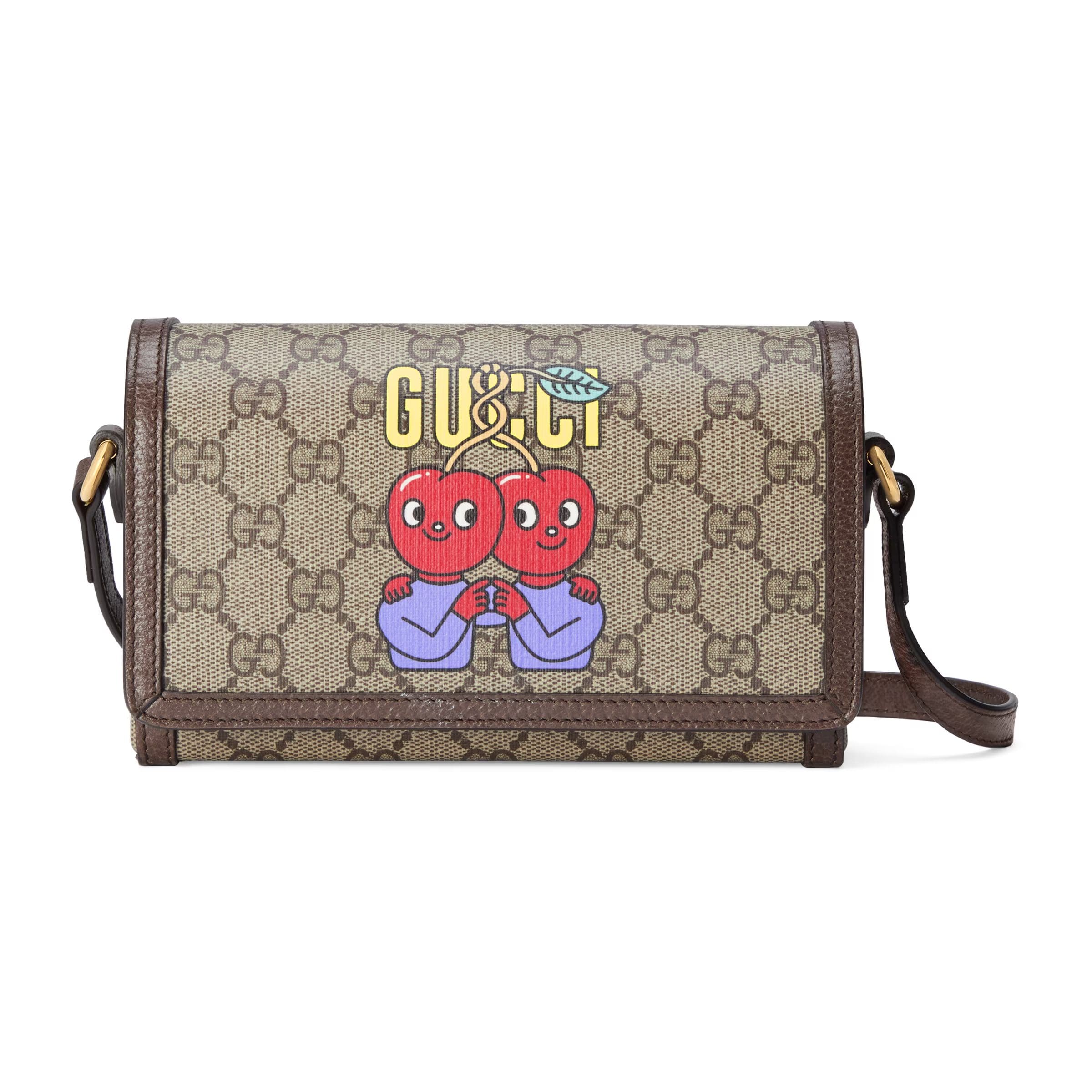 PMrA0a5b-@R5FTXN90IPTH0JWP6 GUCCI Cherry Print Mini Bag In Beige - Image 1