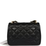 Chanel Mini Square Pearl Crush Flap Bag Black Lambskin Brushed Gold Hardware - Image 6