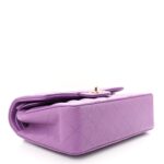 CHANEL Caviar Quilted Small Double Flap Purple - Image 3