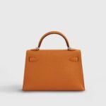 Hermès Kelly Mini Chevre Apricot/Cuivre Sellier Palladium Hardware - Image 3