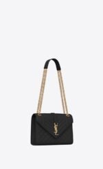 SAINT LAURENT ENVELOPE MEDIUM IN QUILTED GRAIN DE POUDRE EMBOSSED LEATHER - Image 6