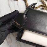 Saint Laurent  Calfskin Bi-Color Medium Monogram Sunset Black Pearl White - Image 6