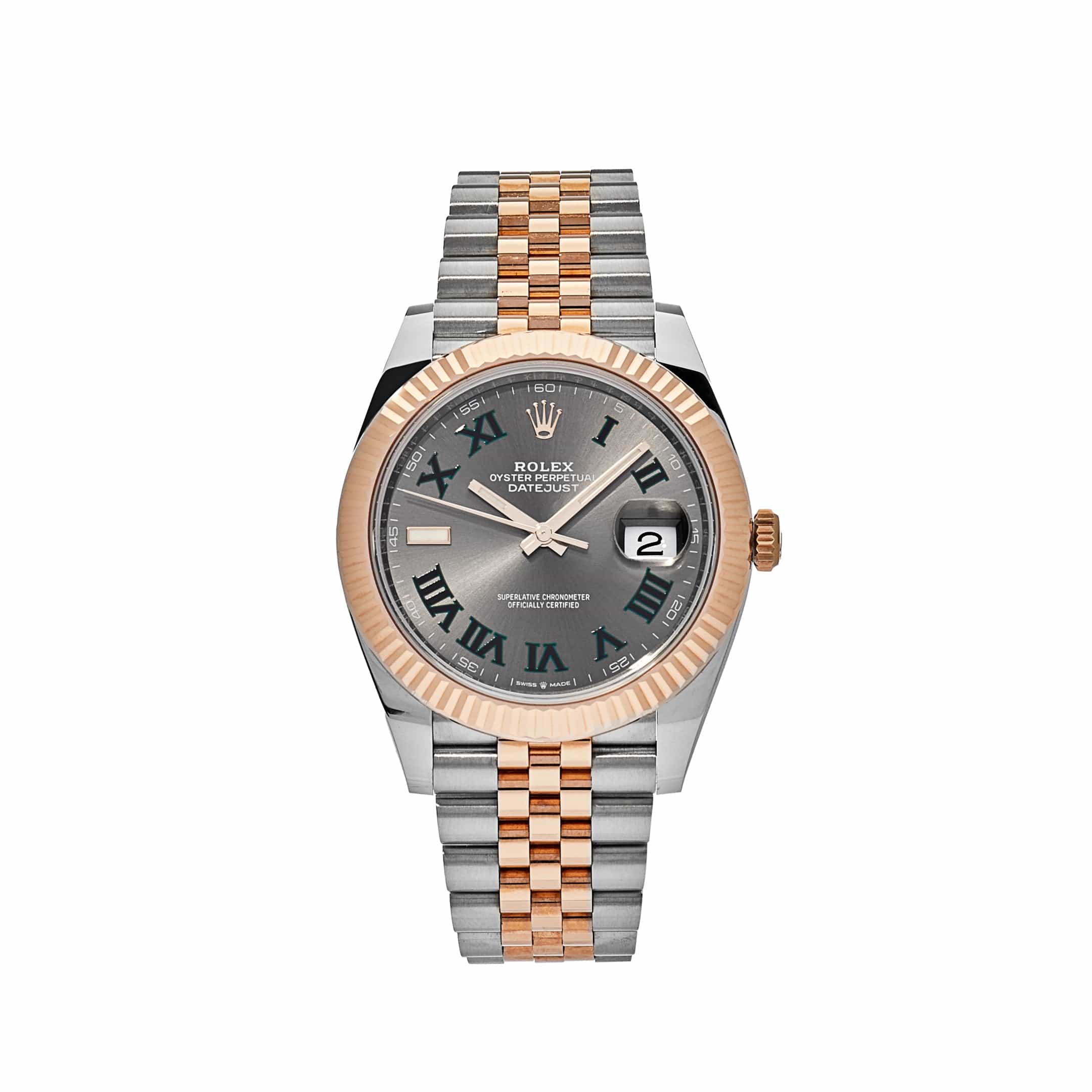 QerJXr8M-rolex-datejust-41-rose-gold-steel-wimbledon-dial-jubilee-126331-rolex-40267997217012 Rolex Datejust 41 126331 Rose Gold Stainless Steel Wimbledon Dial Jubilee - Image 1
