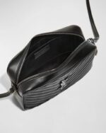 Saint Laurent Lou Medium YSL Monogram Calfskin Camera Crossbody Bag – Aged Silver Hardware - Image 7