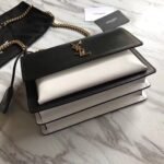 Saint Laurent  Calfskin Bi-Color Medium Monogram Sunset Black Pearl White - Image 8