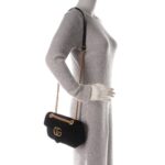GUCCI Matelasse Velvet GG Marmont Mini Shoulder Bag (SHF-22601) - Image 2