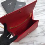 Saint Laurent Red Grained Leather Monogram Medium Kate Flap Bag - Image 10