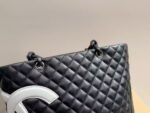 CHANEL Calfskin Quilted Large Cambon Tote Black White - Image 5
