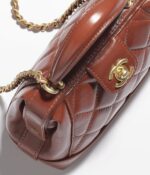 Chanel Polished Lambskin & Gold-Tone Metal Brown - Image 3