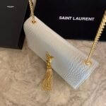 Saint Laurent KATE SMALL TASSEL IN CROCODILE-EMBOSSED LEATHER - Image 9