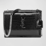 Saint Laurent Sunset Medium In Crocodile Embossed Shiny Leather