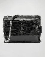 Saint Laurent Sunset Medium In Crocodile Embossed Shiny Leather
