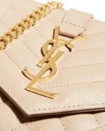 Saint Laurent Envelope Triquilt YSL Wallet on Chain in Grained Leather - Image 5