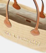 Gucci Medium logo raffia-effect tote bag - Image 6