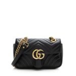 Gucci Matelasse Leather GG Marmont Mini Shoulder Bag (SHF-V1dIip)
