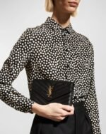 Saint Laurent YSL Monogram Small Wallet on Chain in Grained Leather - Image 5