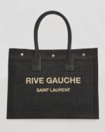 Saint Laurent Rive Gauche Small Tote Bag in Raffia - Image 2