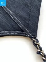 Chanel 25 Tote Bag Navy Blue 48cm Denim Leather - Image 6