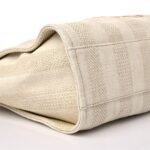 Chanel Mixed Fibers Calfskin Striped Deauville Tote Beige - Image 5