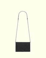 SAINT LAURENT CASSANDRE ENVELOPE CHAIN WALLET IN GRAIN DE POUDRE LEATHER - Image 3