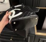 Chanel Black Quilted Lambskin Leather Medium Cambon Tote - Image 10