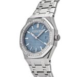 Audemars Piguet Royal Oak 77451ST.ZZ.1361ST.01 ‘Ladies’ Selfwinding ’50th Anniversary’ Stainless Steel Light Blue Dial Diamond Bezel (2023) - Image 3