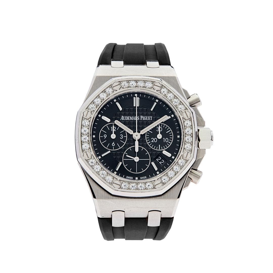 audemars-piguet-royal-oak-offshore-26231st-zz-d002ca-01-lady-stainless-steel-black-dial-diamond-bezel-2018-audemars-piguet-40259515646196 Audemars Piguet Royal Oak Offshore 26231ST.ZZ.D002CA.01 ‘Lady’ Stainless Steel Black Dial Diamond Bezel (2018) - Image 1