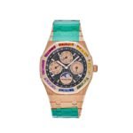 Audemars Piguet Royal Oak Perpetual Calendar 26614OR.YY.1220OR.01 Rose Gold Rainbow Bezel Black Dial Limited Edition