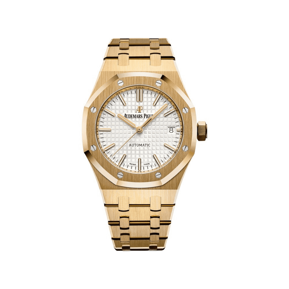audemars-piguet-royal-oak-selfwinding-37mm-yellow-gold-white-dial-15450ba-oo-1256ba-01-audemars-piguet-40260060774644 Audemars Piguet Royal Oak Selfwinding 15450BA.OO.1256BA.01 Yellow Gold White Dial - Image 1